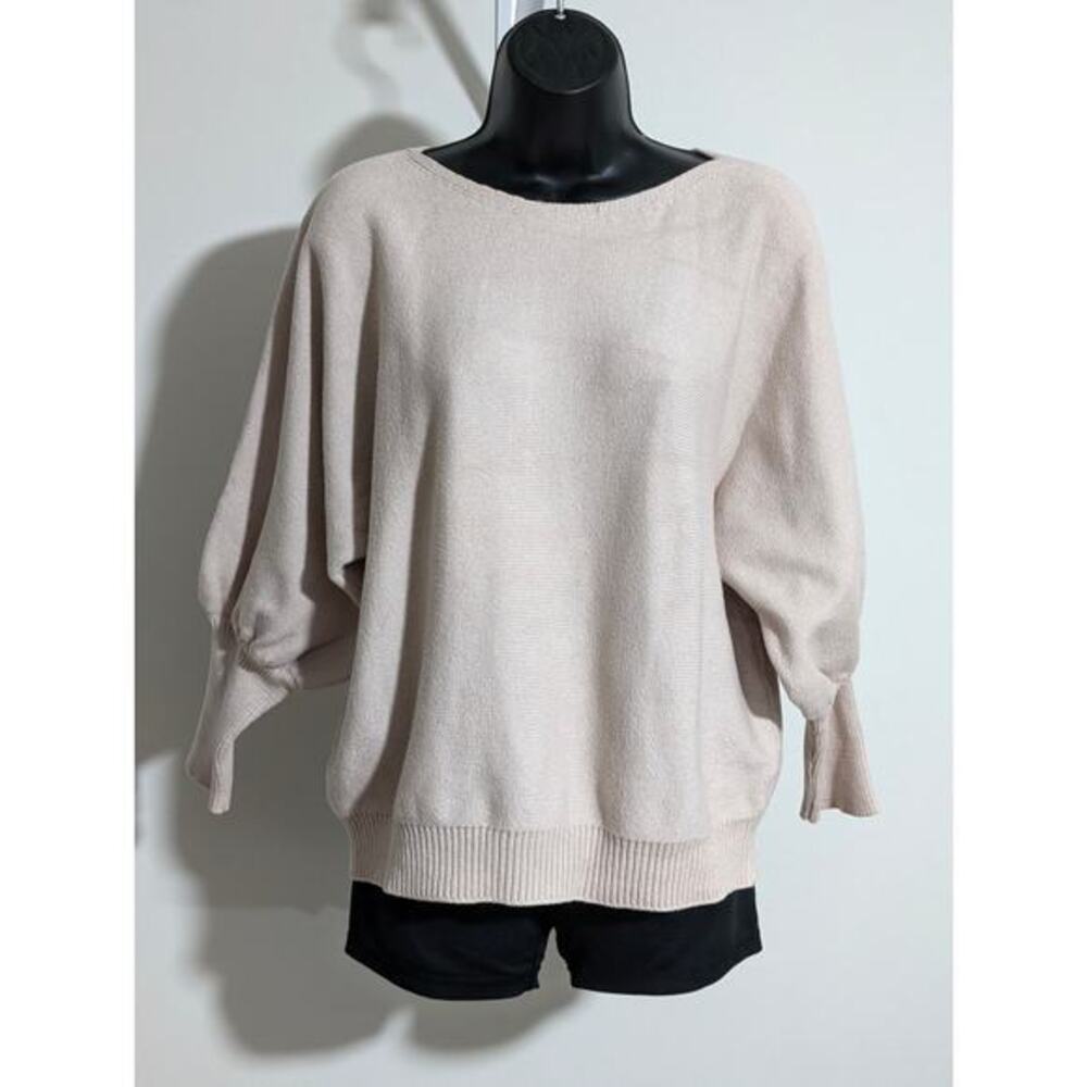 SHEIN Pale Pink Oversized Batwing Sleeve Sweater-Size‎ L